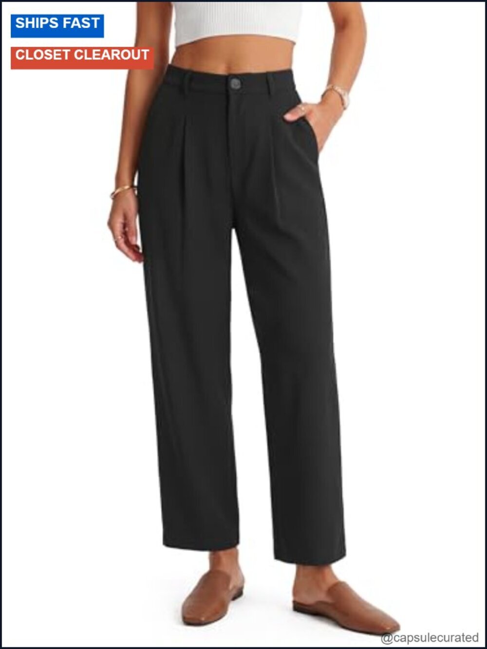 Linen Blend Straight Ankle Pants Business Casual Dressy Trousers Summer